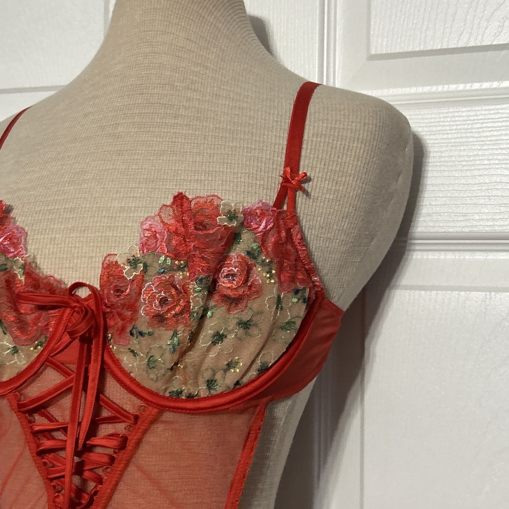 Victoria's Secret Very Sexy Wicked Unlined Floral Embroidery Red Medium - Picture 6 of 12